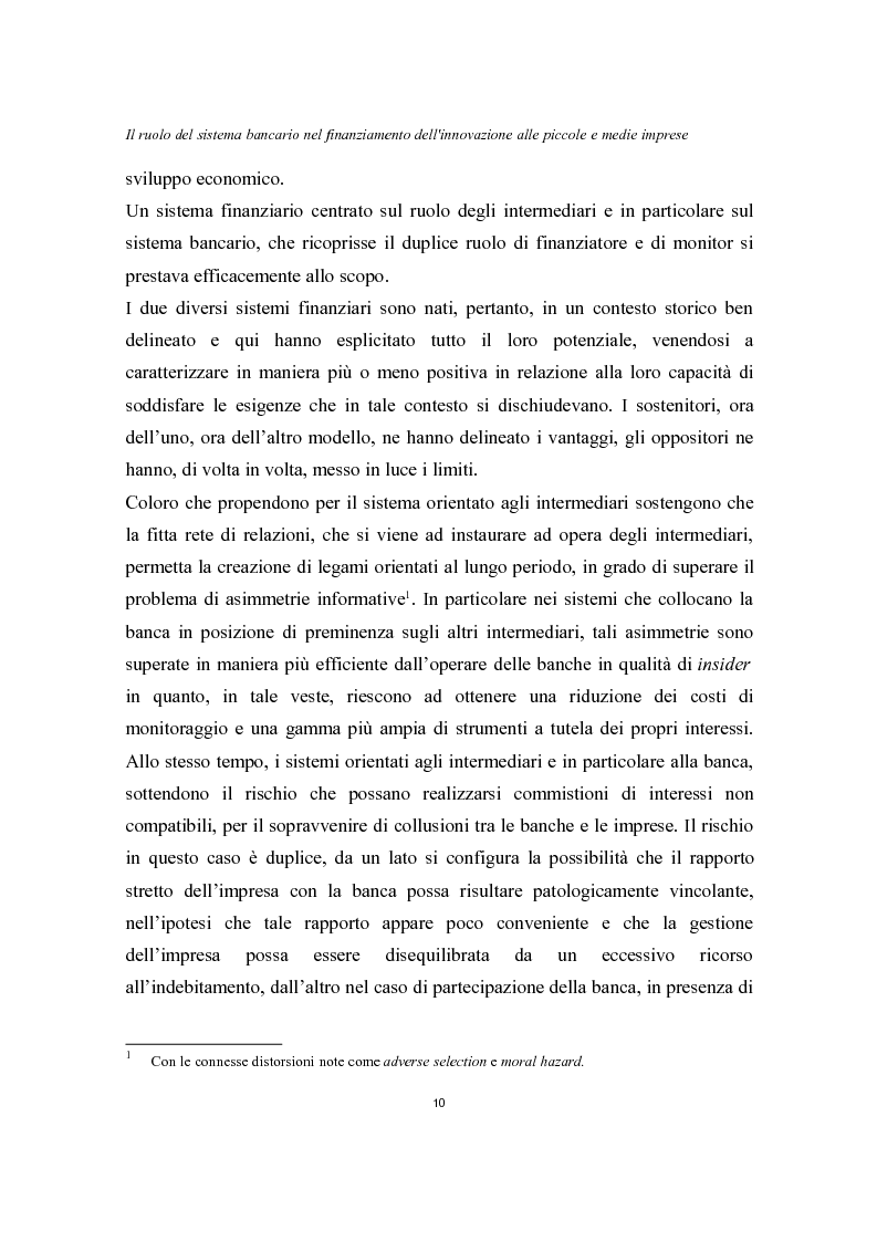 Anteprima della tesi: Il ruolo del sistema bancario nel finanziamento dell'innovazione alle piccole e medie imprese, Pagina 6