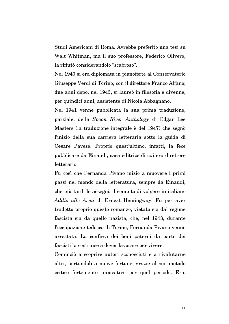 Anteprima della tesi: Fernanda Pivano e la letteratura americana, Pagina 11