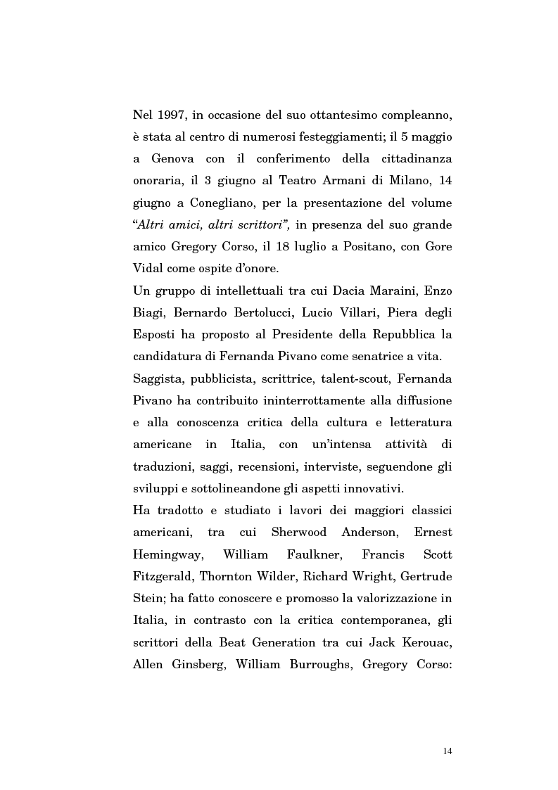 Anteprima della tesi: Fernanda Pivano e la letteratura americana, Pagina 14