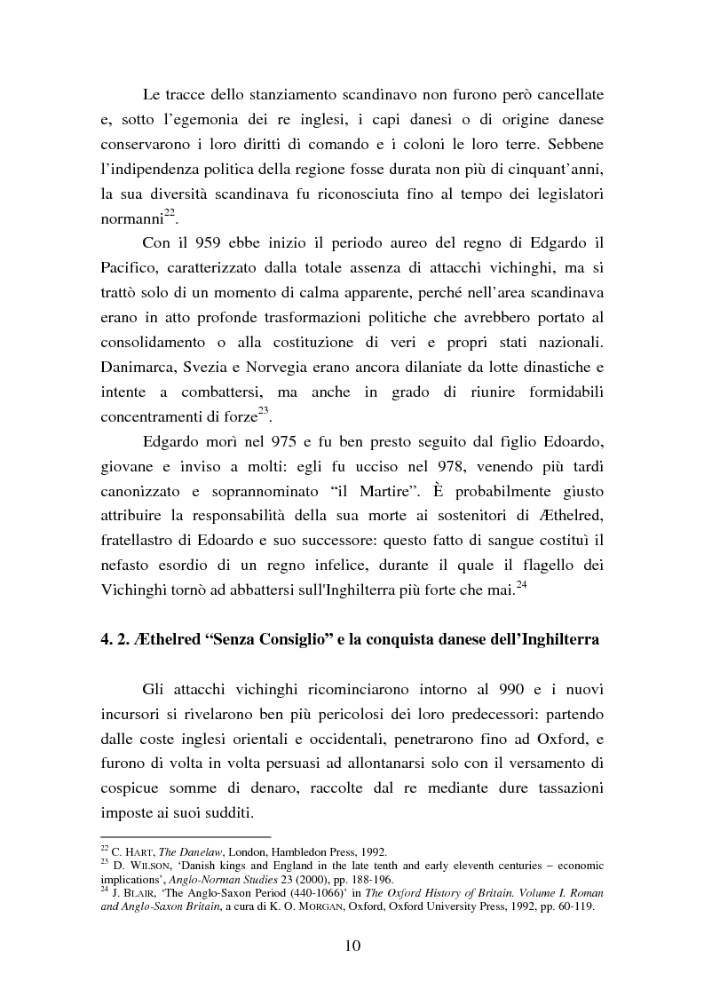 Anteprima della tesi: Presenza e azione di Ælfgifu di Northampton, regina madre e reggente nell'Impero del Nord di Canuto il Grande (1013-1040), Pagina 10