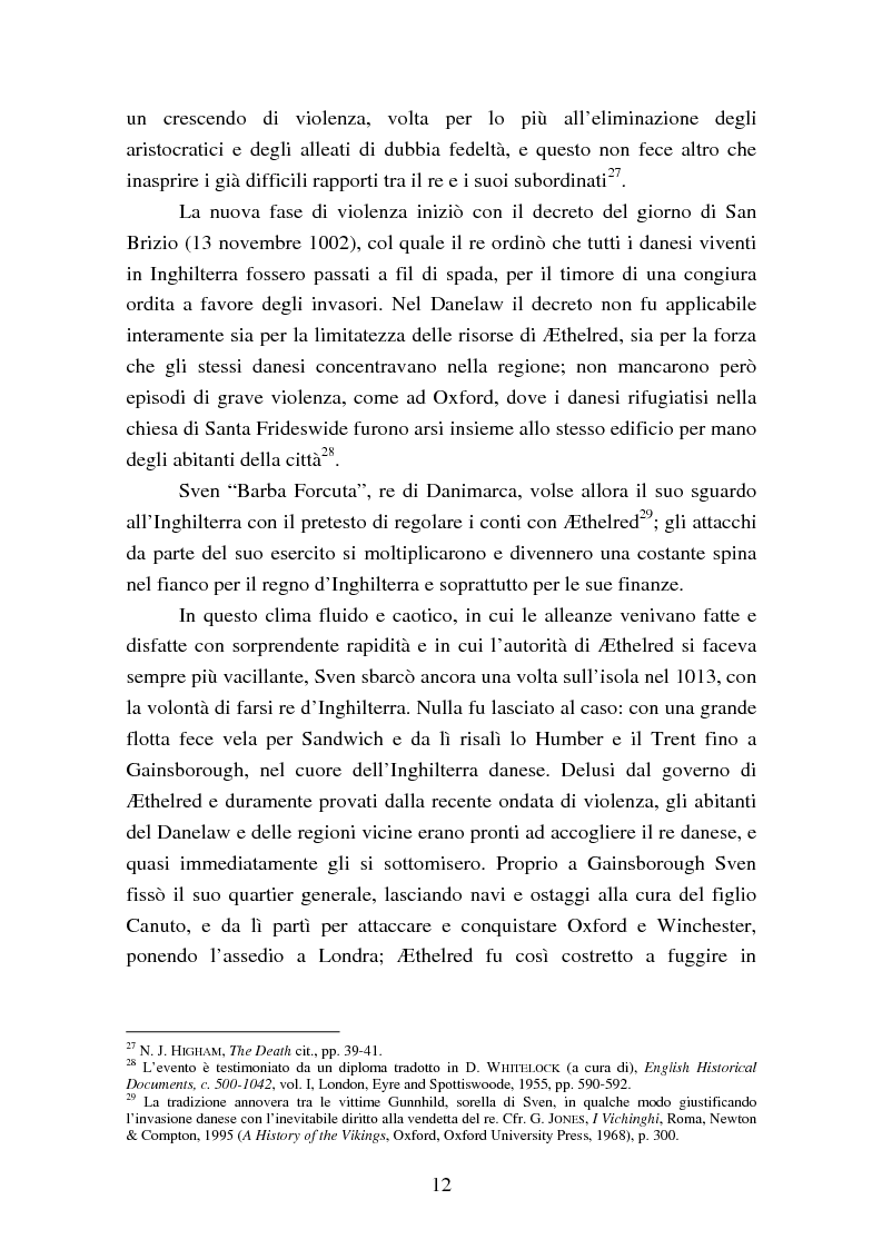 Anteprima della tesi: Presenza e azione di Ælfgifu di Northampton, regina madre e reggente nell'Impero del Nord di Canuto il Grande (1013-1040), Pagina 12