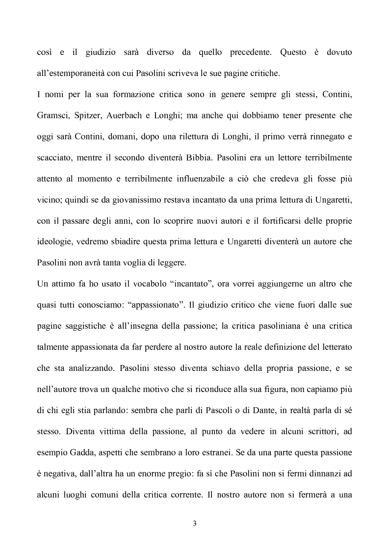 Anteprima della tesi: Pasolini lettore, Pagina 3