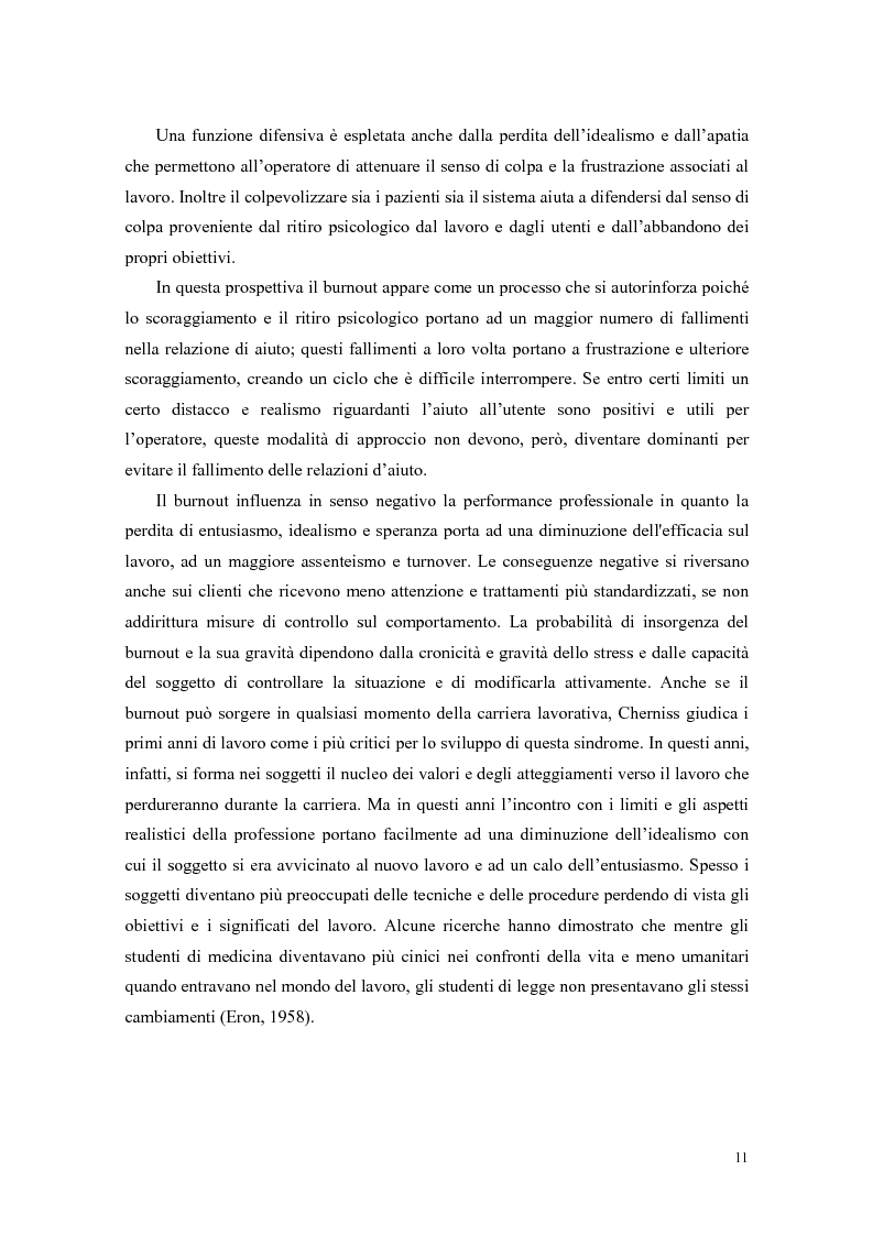 Anteprima della tesi: Rilevazione del burnout e delle strategie di coping in un campione di ausiliari socio-assistenziali, Pagina 8
