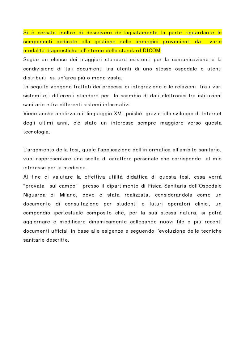 Anteprima della tesi: Integrazione delle tecniche di imaging in ambiente ospedaliero Intranet, Pagina 3