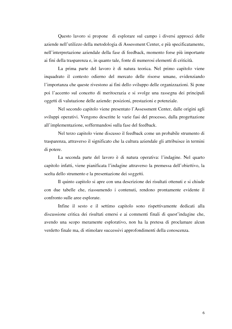 Anteprima della tesi: Assessment Center. La fase del feedback., Pagina 2