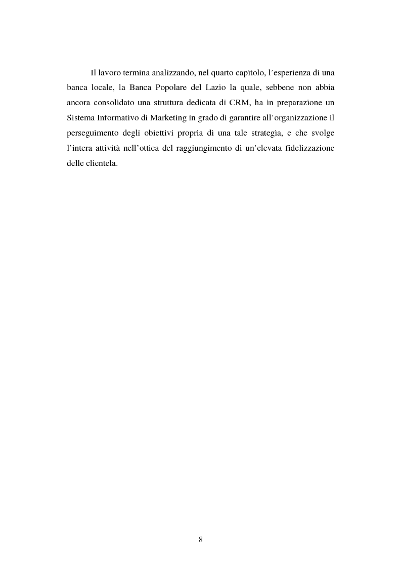 Anteprima della tesi: Implementazione e problematiche di una strategia di CRM in banca, Pagina 4