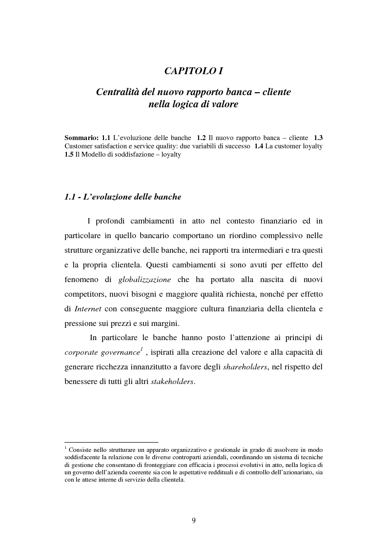 Anteprima della tesi: Implementazione e problematiche di una strategia di CRM in banca, Pagina 5