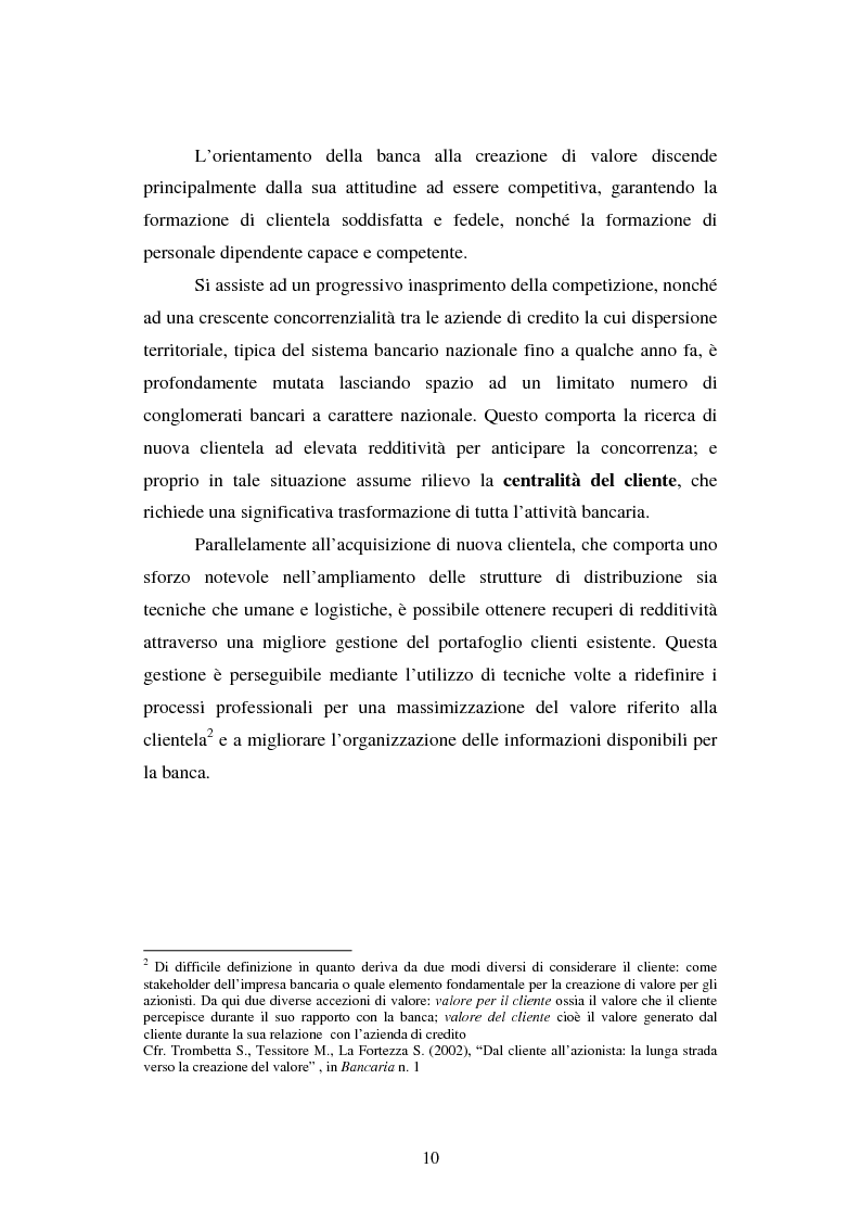 Anteprima della tesi: Implementazione e problematiche di una strategia di CRM in banca, Pagina 6