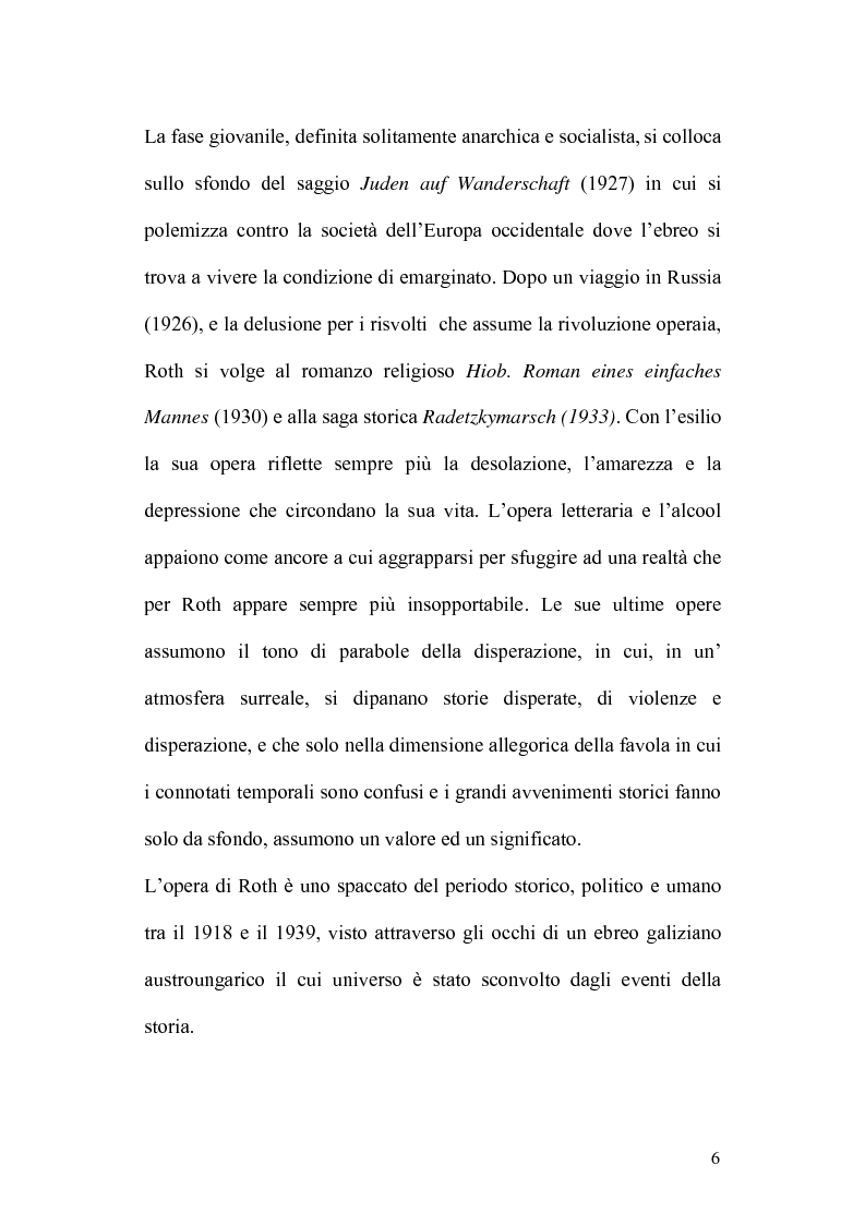 Anteprima della tesi: Ebraismo e Modernità Nella Narrativa di Joseph Roth, Pagina 4