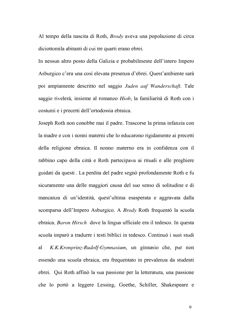 Anteprima della tesi: Ebraismo e Modernità Nella Narrativa di Joseph Roth, Pagina 7