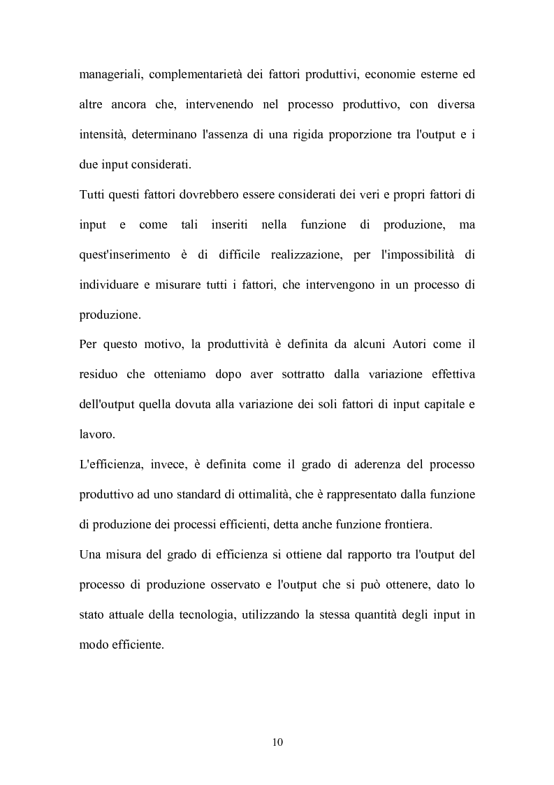 Anteprima della tesi: Metodi parametrici e non parametrici per la misura dell'efficienza nelle imprese manifatturiere, Pagina 7