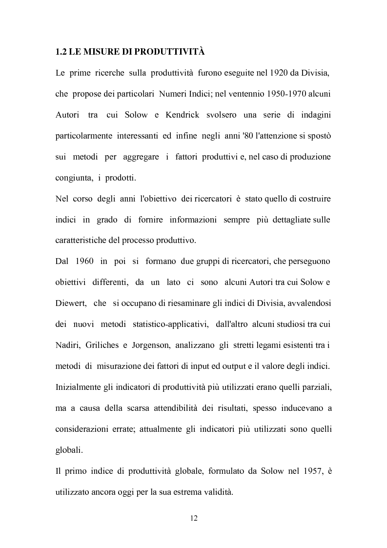 Anteprima della tesi: Metodi parametrici e non parametrici per la misura dell'efficienza nelle imprese manifatturiere, Pagina 9