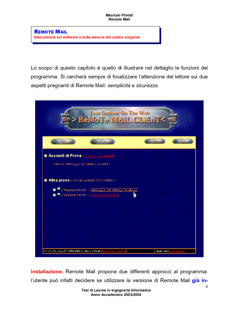 Anteprima della tesi: Remote Mail - un nuovo tool per la consultazione della posta elettronica, Pagina 4