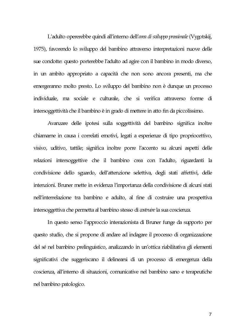 Anteprima della tesi: Il gioco interattivo e l'intersoggettività nelle prime fasi di sviluppo dl bambino: significati ed ipotesi per l'esperienza terapeutica, Pagina 4