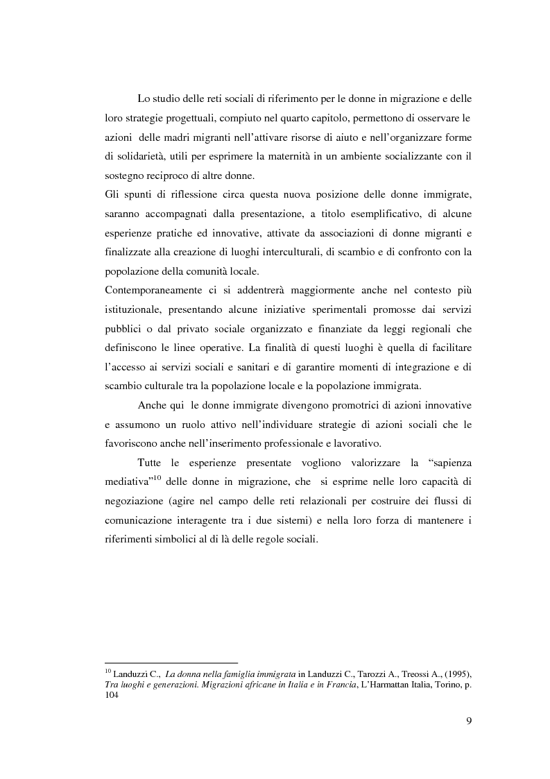 Anteprima della tesi: Immigrazione femminile e maternità: strategie di progetto, Pagina 8