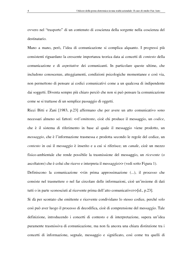 Anteprima della tesi: La Comunicazione Mediata da Computer (CMC) - Un caso di studio: utilizzo della posta elettronica in Fiat Auto, Pagina 4