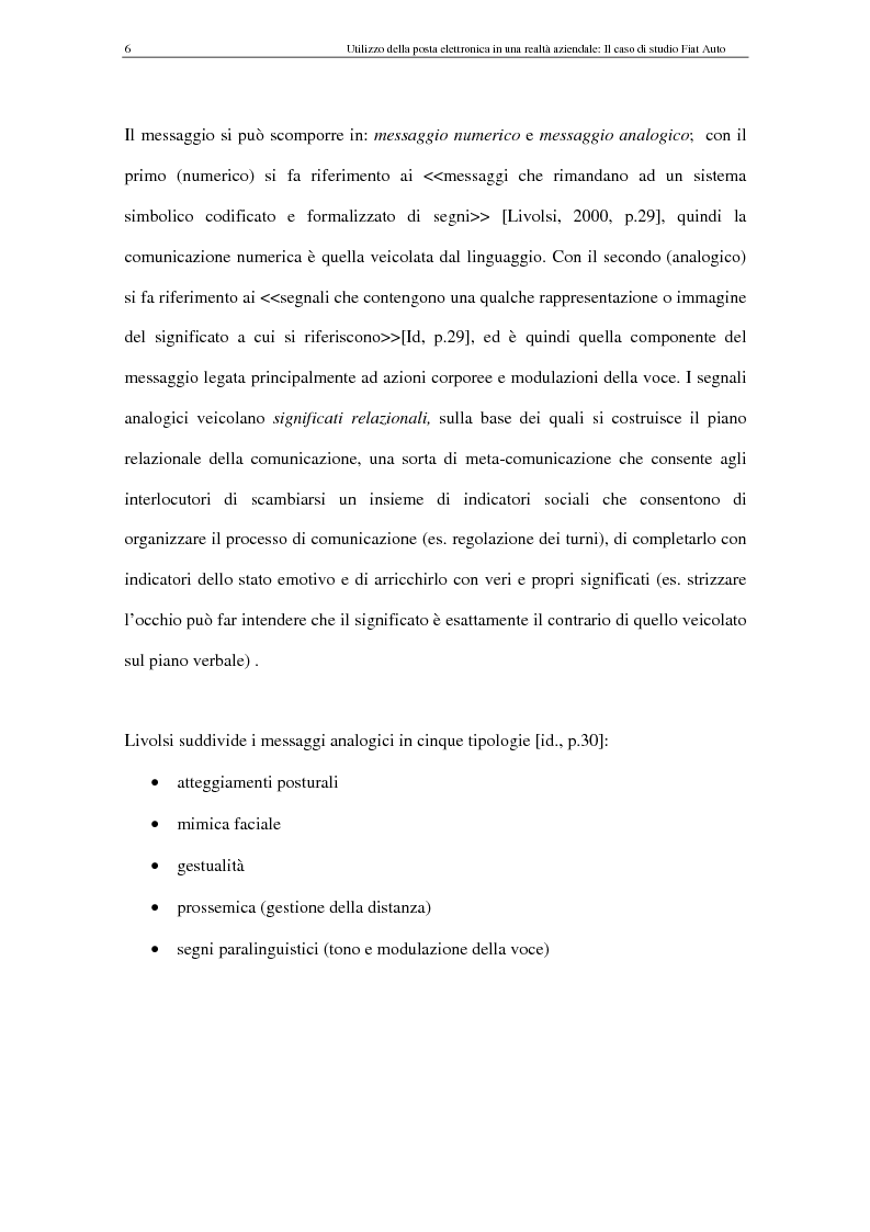 Anteprima della tesi: La Comunicazione Mediata da Computer (CMC) - Un caso di studio: utilizzo della posta elettronica in Fiat Auto, Pagina 6