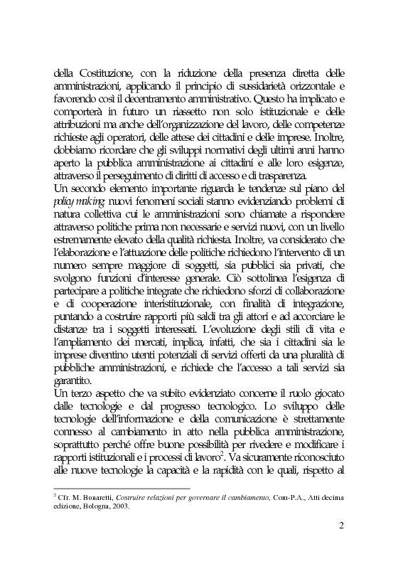 Anteprima della tesi: Il marketing e la comunicazione nella pubblica amministrazione che cambia. Il caso dei Servizi per l'Impiego, Pagina 2