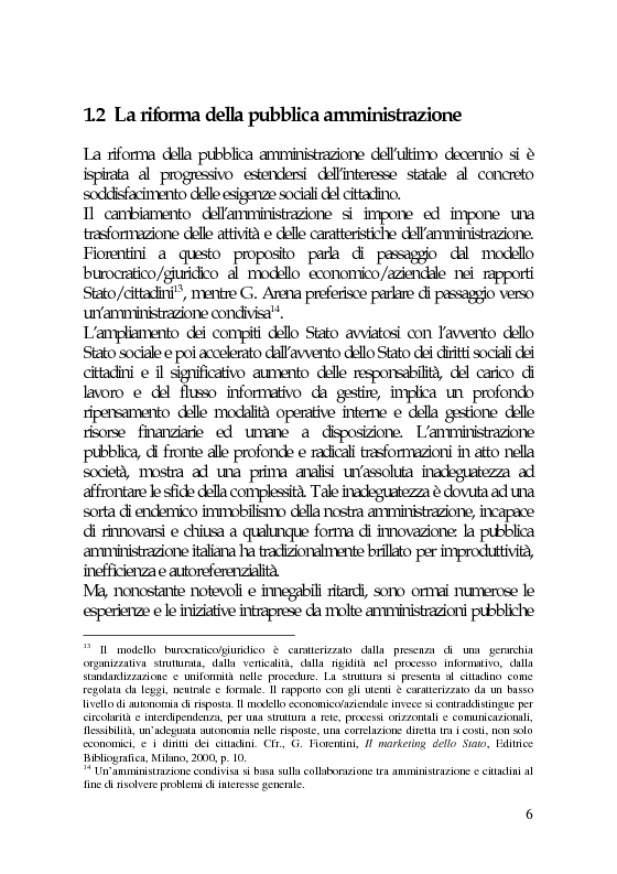 Anteprima della tesi: Il marketing e la comunicazione nella pubblica amministrazione che cambia. Il caso dei Servizi per l'Impiego, Pagina 6