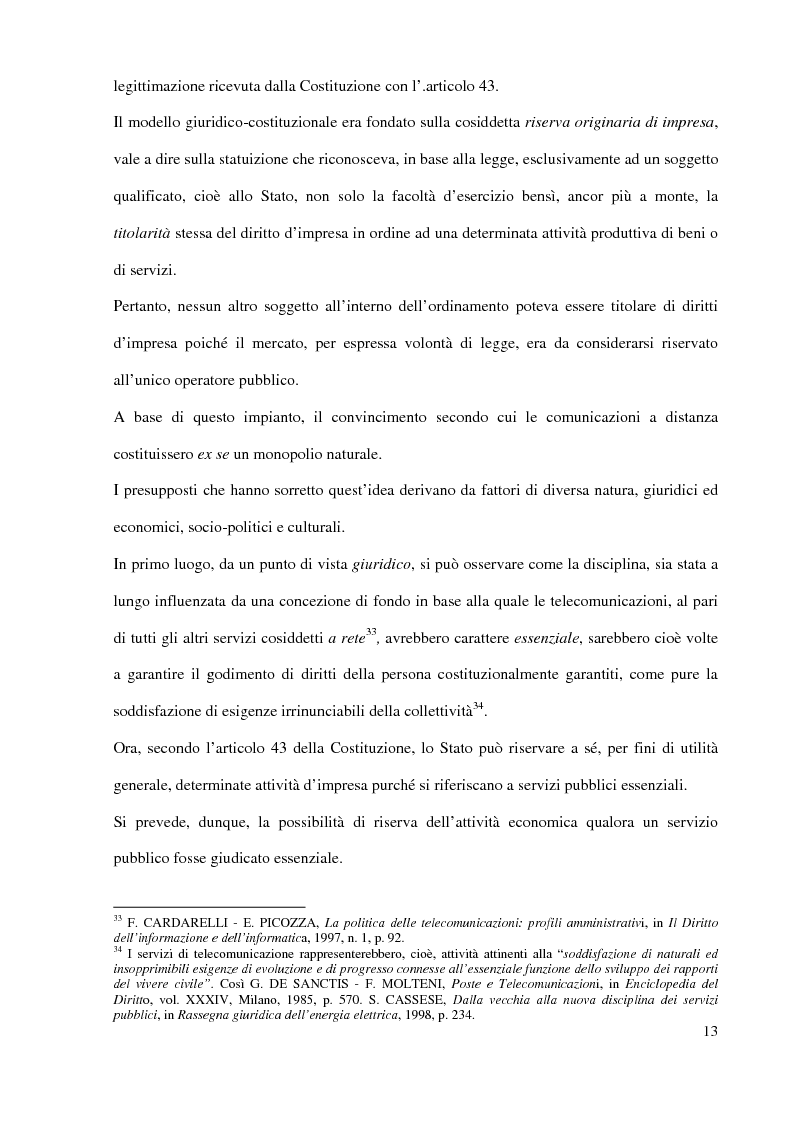 Anteprima della tesi: L'Autorità per le garanzie nelle comunicazioni dopo le Direttive 2002, Pagina 13