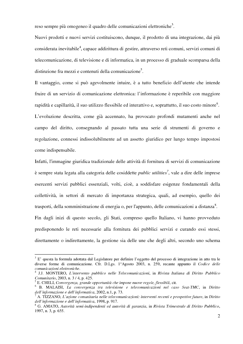 Anteprima della tesi: L'Autorità per le garanzie nelle comunicazioni dopo le Direttive 2002, Pagina 2