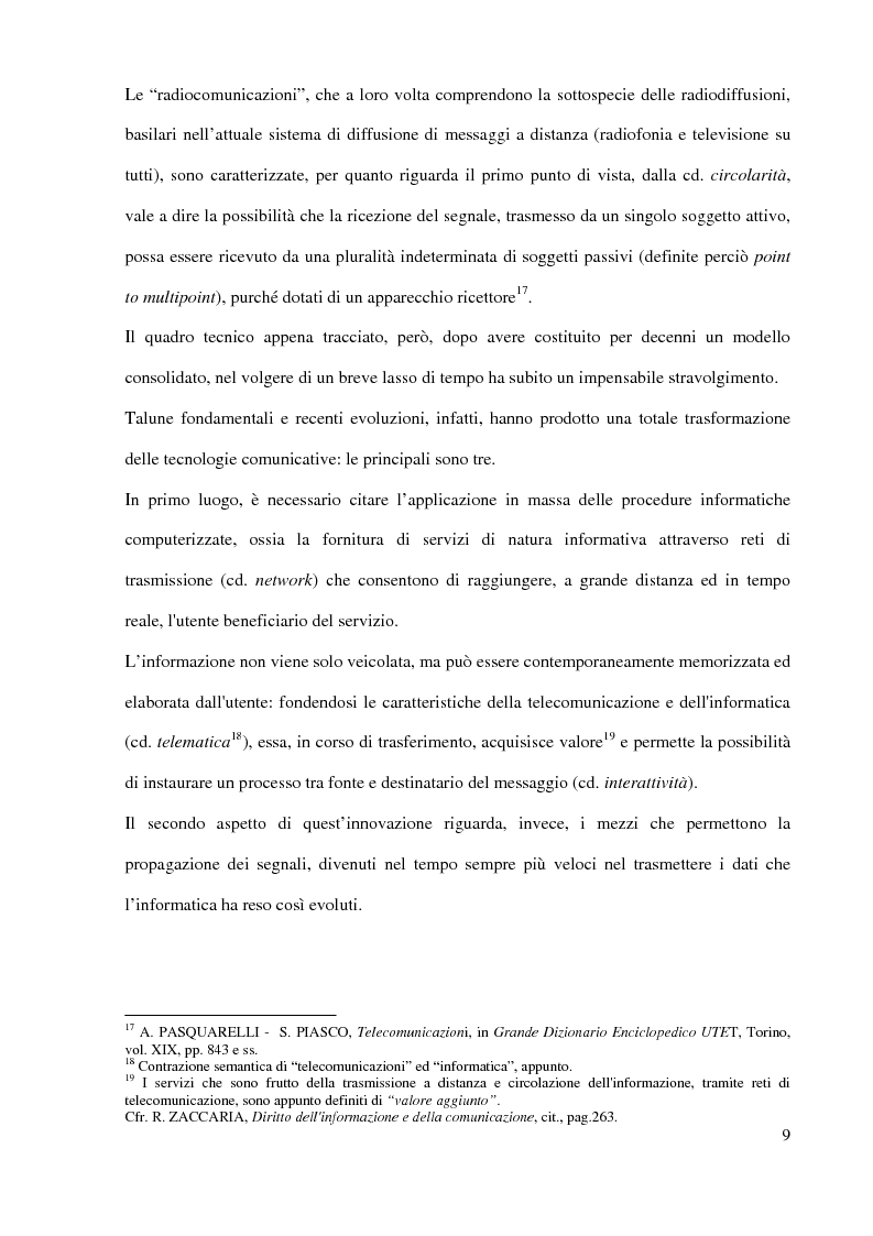 Anteprima della tesi: L'Autorità per le garanzie nelle comunicazioni dopo le Direttive 2002, Pagina 9