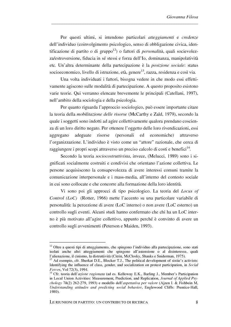 Anteprima della tesi: Le riunioni di partito: un contributo di ricerca, Pagina 5