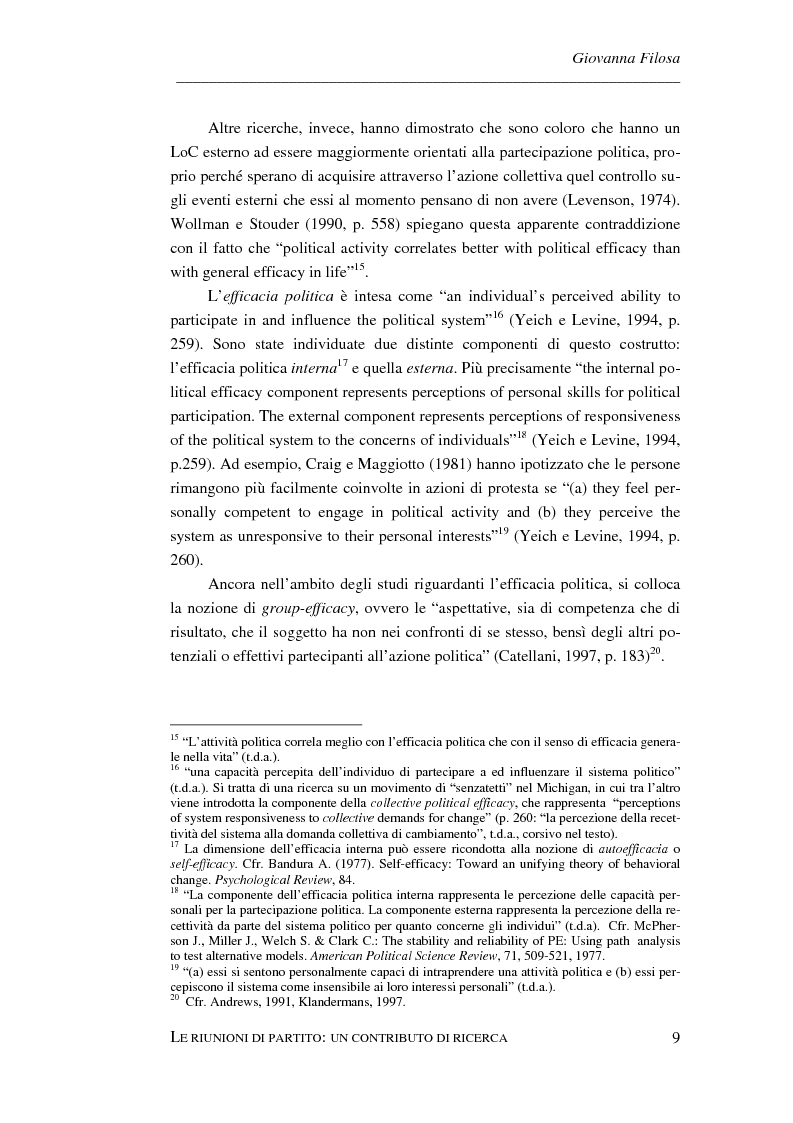 Anteprima della tesi: Le riunioni di partito: un contributo di ricerca, Pagina 6