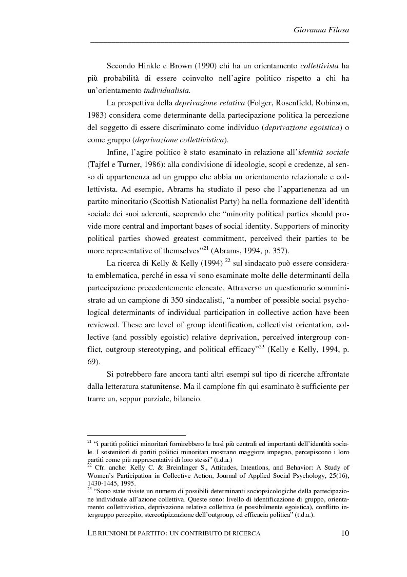 Anteprima della tesi: Le riunioni di partito: un contributo di ricerca, Pagina 7