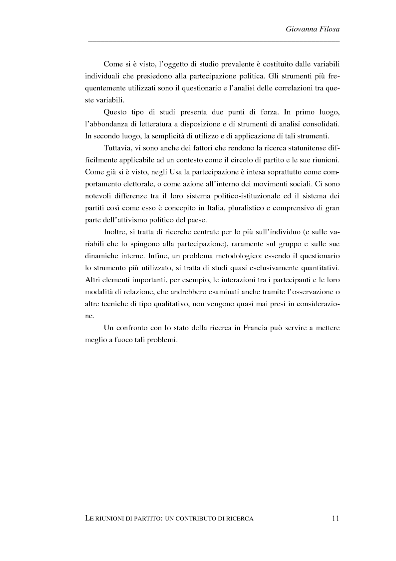 Anteprima della tesi: Le riunioni di partito: un contributo di ricerca, Pagina 8