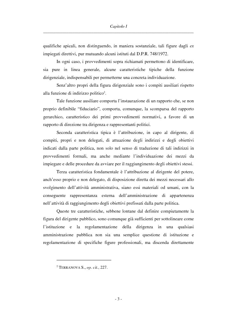 Anteprima della tesi: La dirigenza nell'ente locale: evoluzione legislativa, funzioni e responsabilità, Pagina 3