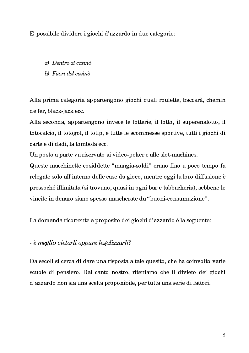 Anteprima della tesi: La patologia del gioco d'azzardo nell'età moderna. L'informazione come cura, Pagina 5