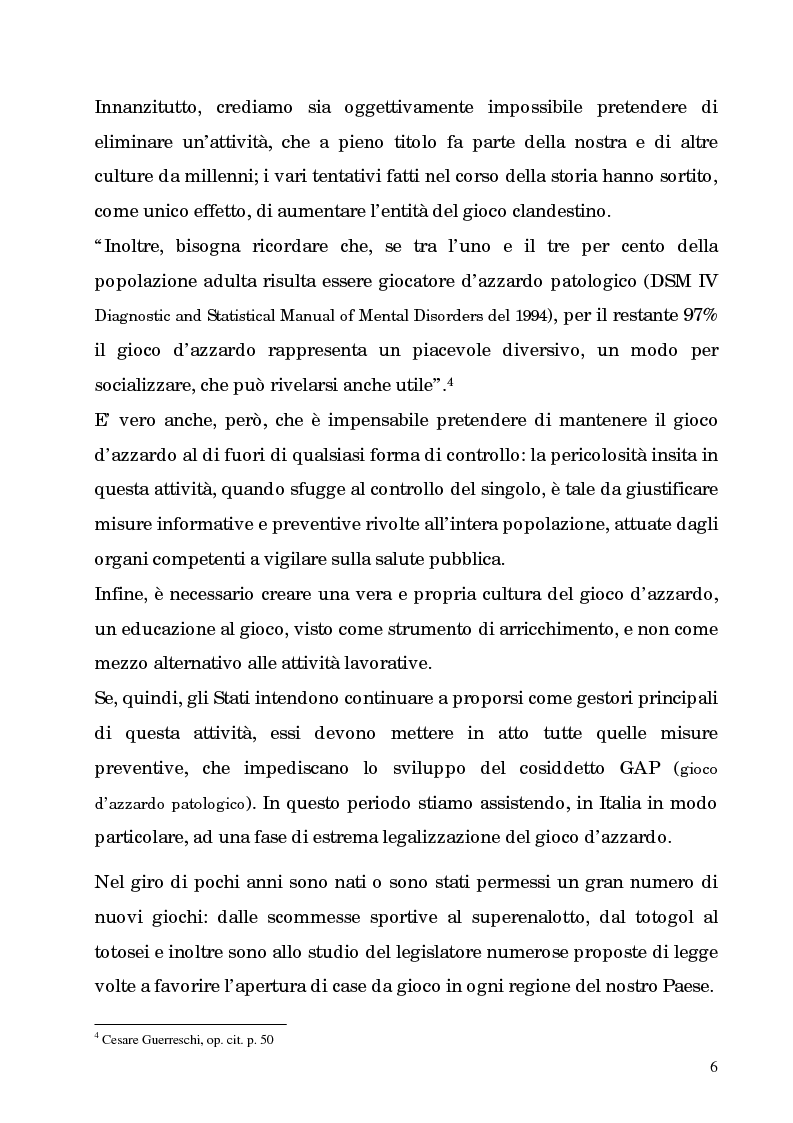 Anteprima della tesi: La patologia del gioco d'azzardo nell'età moderna. L'informazione come cura, Pagina 6