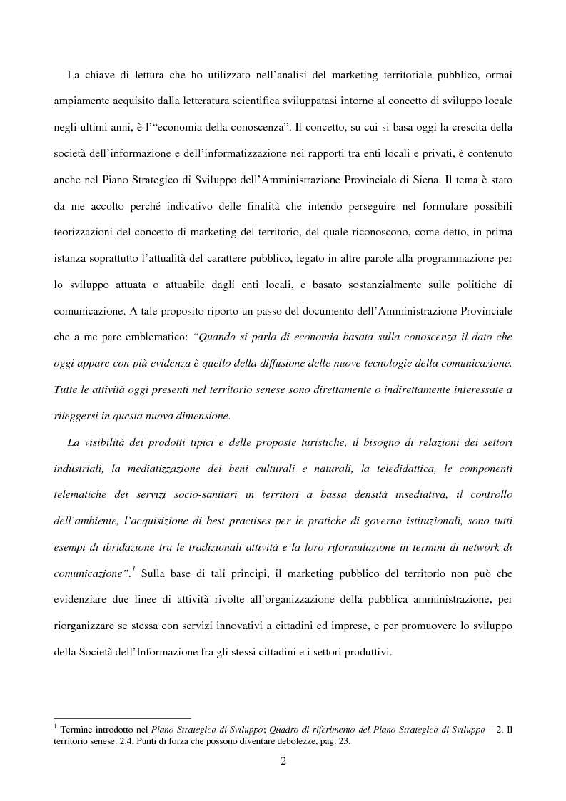Anteprima della tesi: Comunicazione e Marketing del Territorio. La Promozione Locale del C.A.T. Confesercenti a Siena, Pagina 2