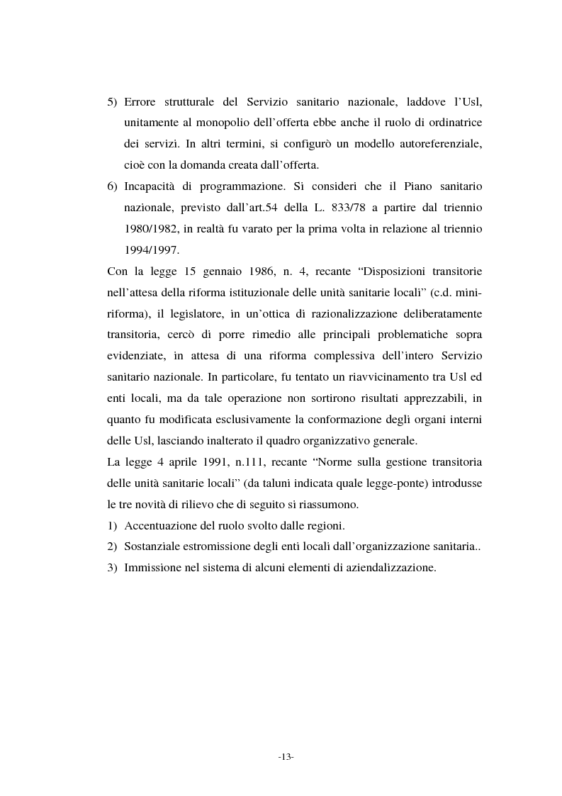 Anteprima della tesi: L'azienda ospedaliera nell'ambito del riordino del servizio sanitario della Regione Lombardia, Pagina 10