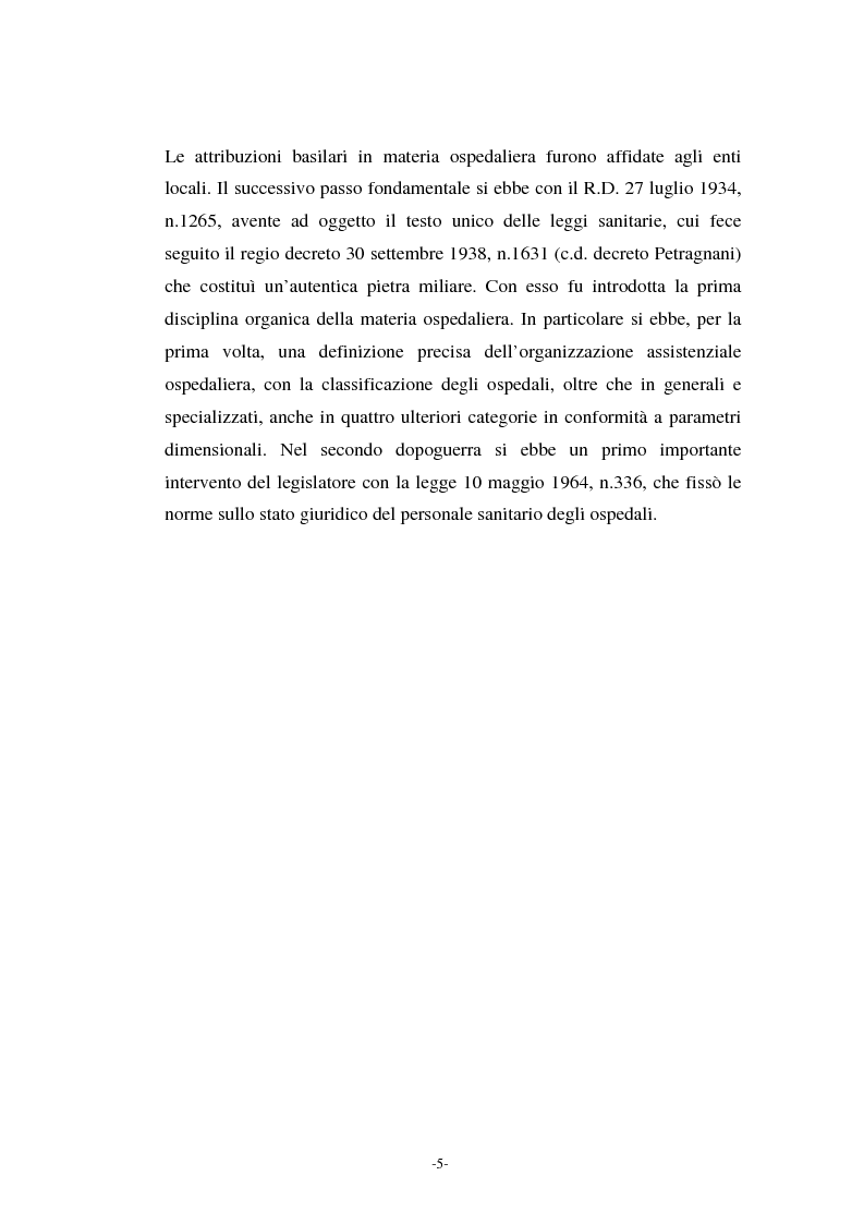 Anteprima della tesi: L'azienda ospedaliera nell'ambito del riordino del servizio sanitario della Regione Lombardia, Pagina 2