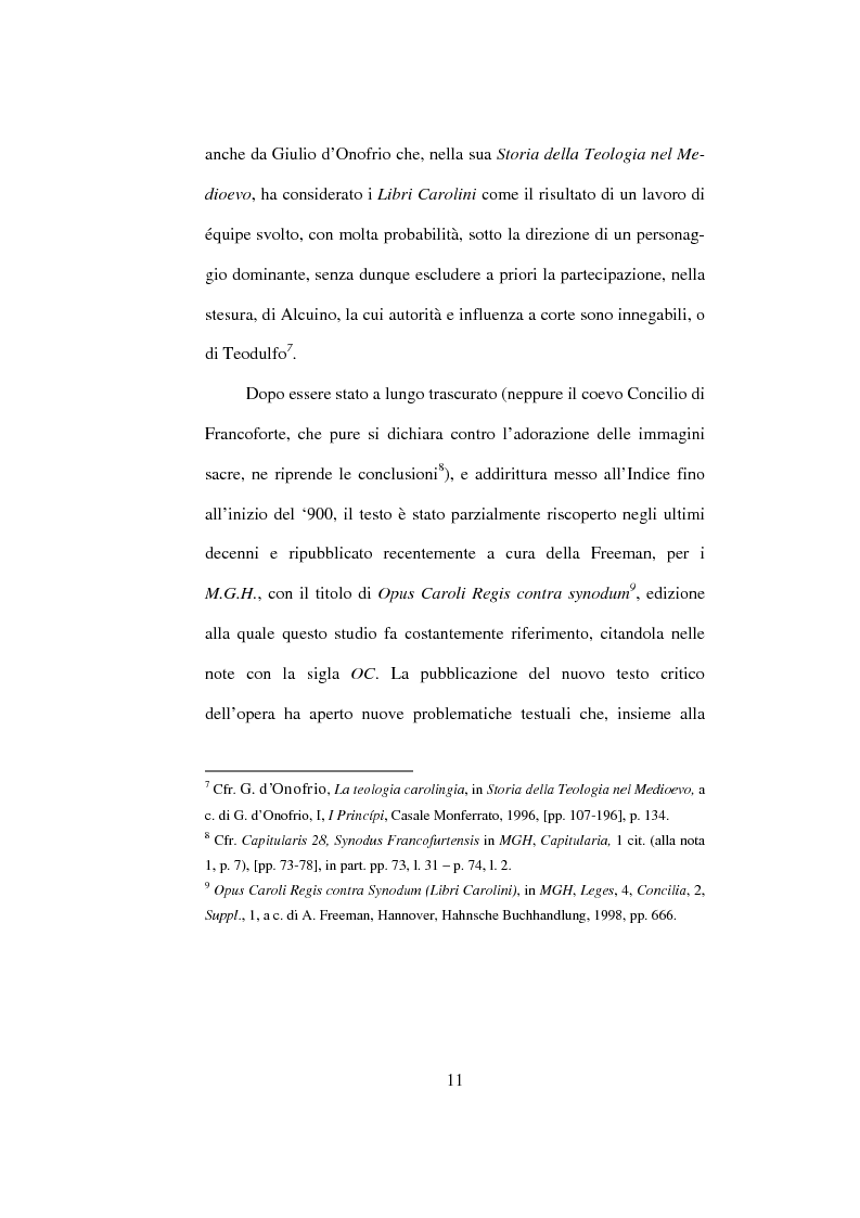 Anteprima della tesi: I Libri Carolini (Opus Caroli regis contra synodum) e la Storia della Filosofia, Pagina 8