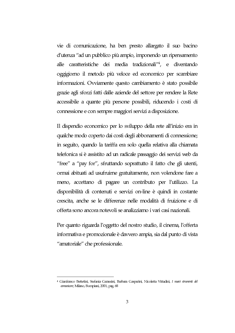 Anteprima della tesi: L'analisi della comunicazione promozionale su Internet a supporto di eventi cinematografici: Il caso de Il Signore degli Anelli, Pagina 3