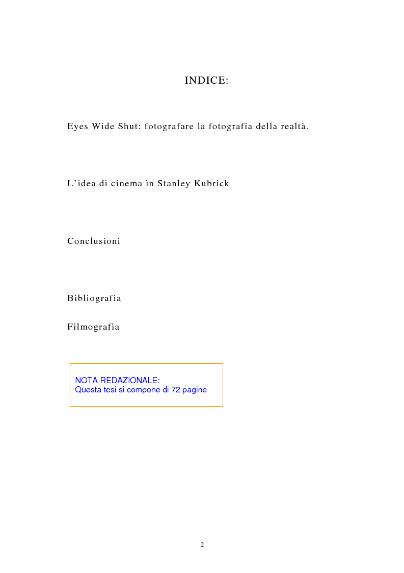 Indice della tesi: Eyes Wide Shut: fotografare la fotografia della realtà, Pagina 1