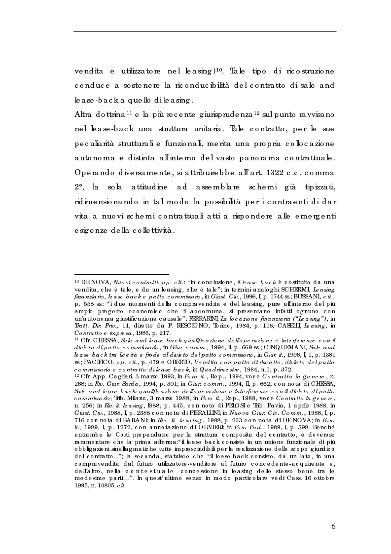 Anteprima della tesi: Sale and lease-back e divieto del patto comissorio, Pagina 6