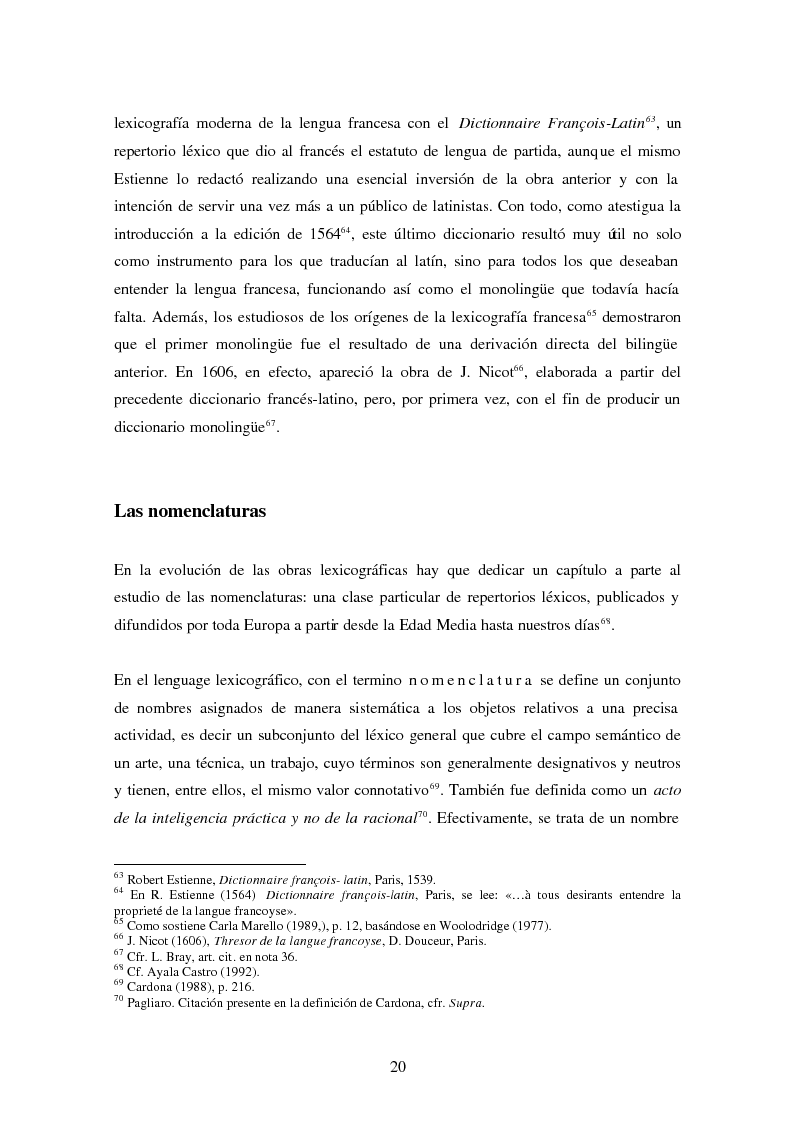 Anteprima della tesi: La Nomenclatura Italiana, francesa y española de Guillaime Alexandre de Noviliers Clavel. Estudio, Pagina 14