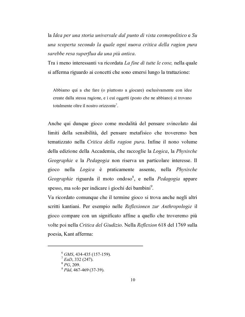 Anteprima della tesi: Il concetto di gioco nella filosofia di Immanuel Kant, Pagina 4