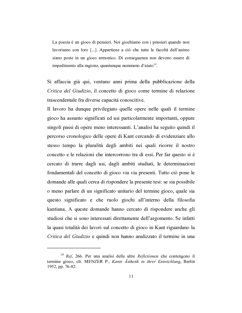 Anteprima della tesi: Il concetto di gioco nella filosofia di Immanuel Kant, Pagina 5