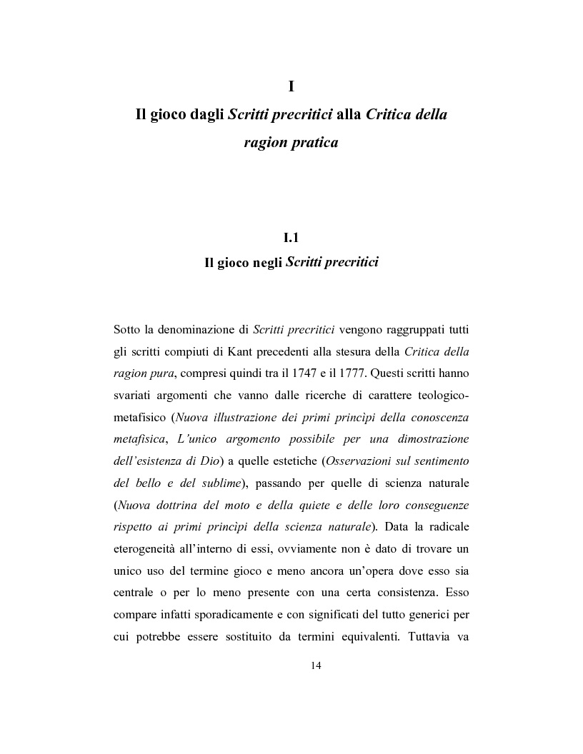 Anteprima della tesi: Il concetto di gioco nella filosofia di Immanuel Kant, Pagina 8