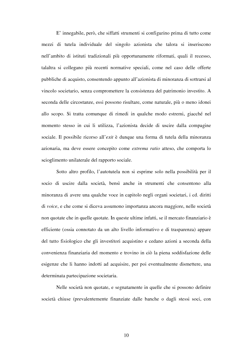 Anteprima della tesi: Tutela delle minoranze: azione sociale di responsabilità, Pagina 10