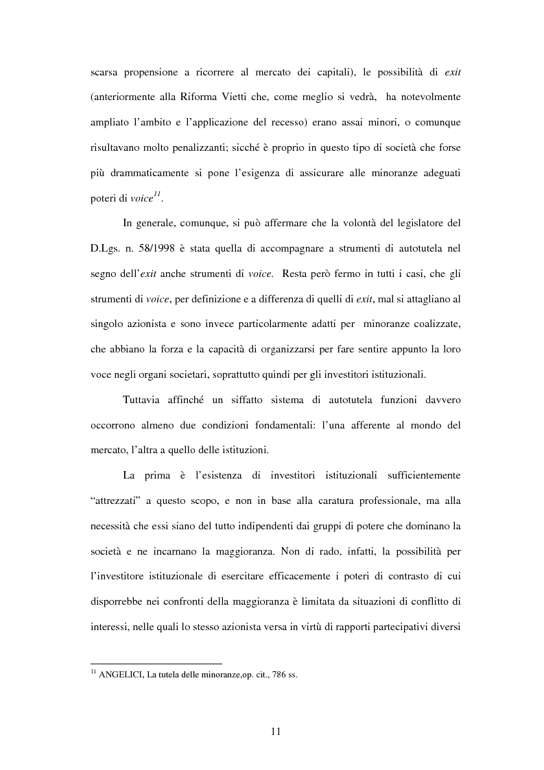 Anteprima della tesi: Tutela delle minoranze: azione sociale di responsabilità, Pagina 11