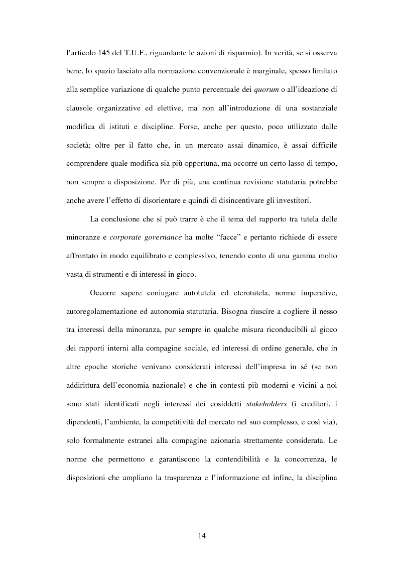 Anteprima della tesi: Tutela delle minoranze: azione sociale di responsabilità, Pagina 14