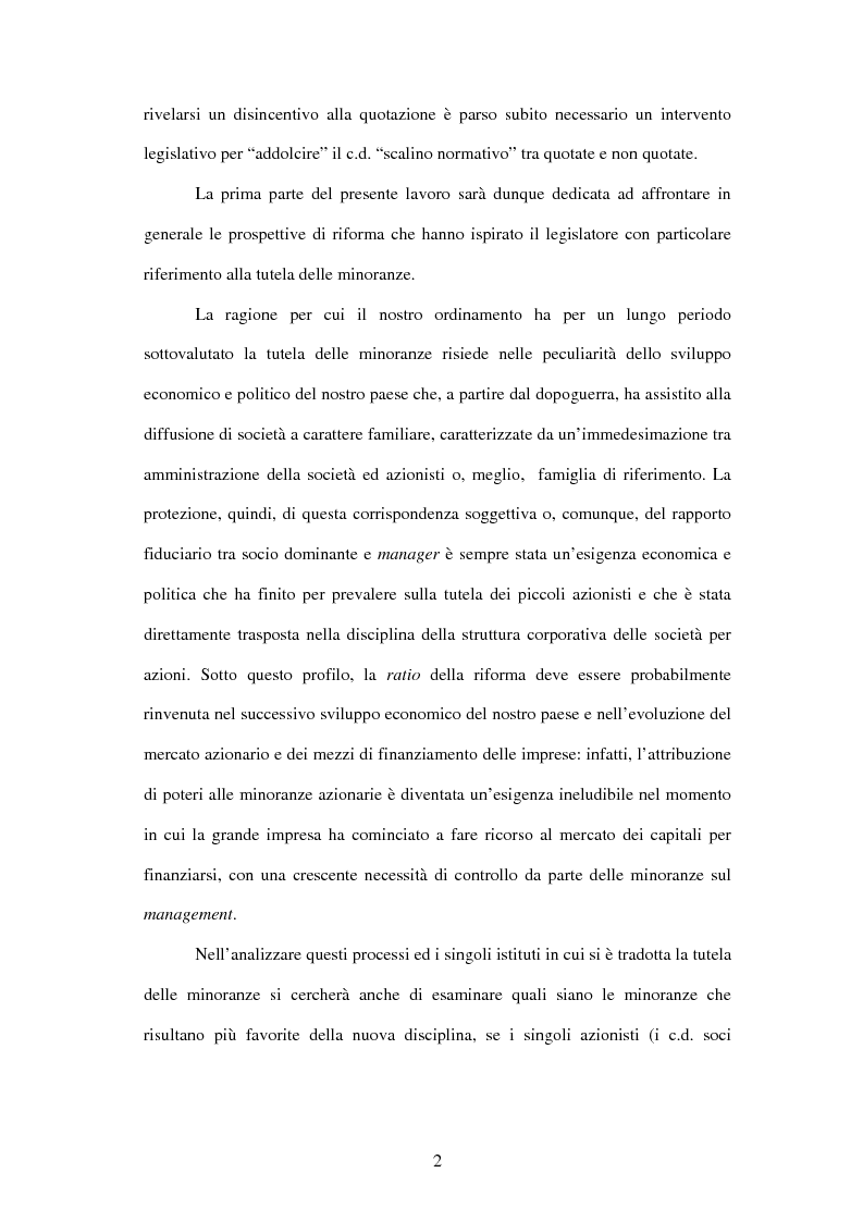 Anteprima della tesi: Tutela delle minoranze: azione sociale di responsabilità, Pagina 2