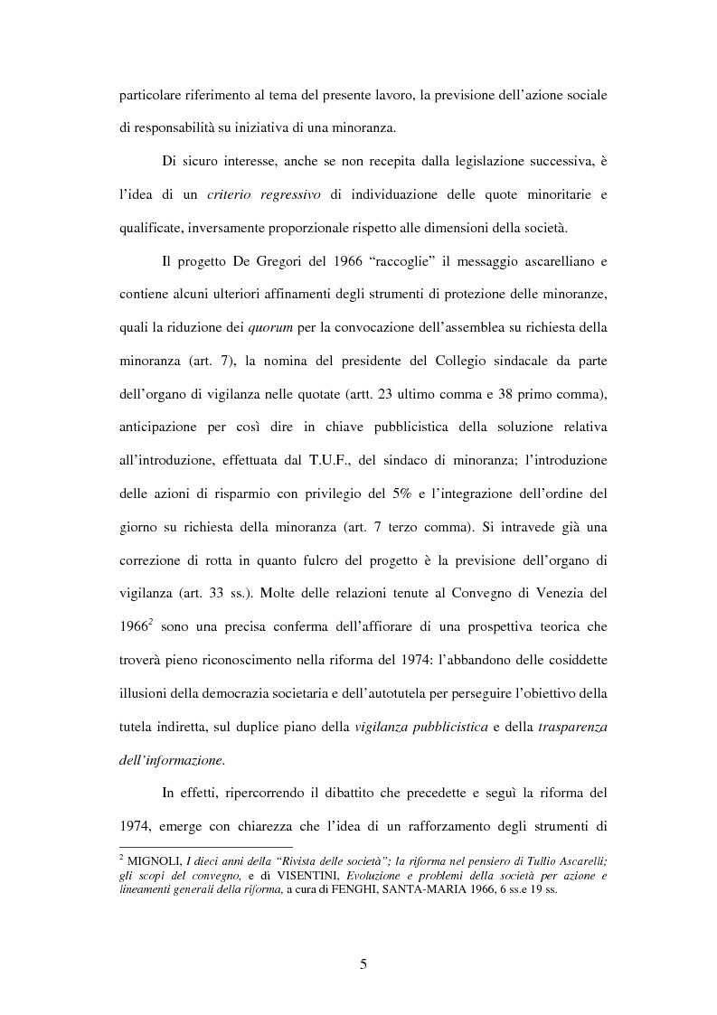 Anteprima della tesi: Tutela delle minoranze: azione sociale di responsabilità, Pagina 5