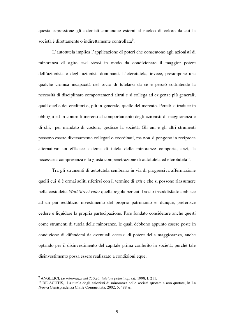 Anteprima della tesi: Tutela delle minoranze: azione sociale di responsabilità, Pagina 9